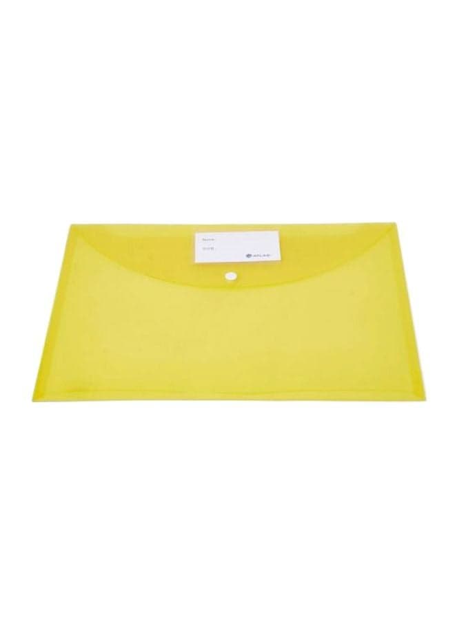 Buttoned Document Bag With Card Yellow