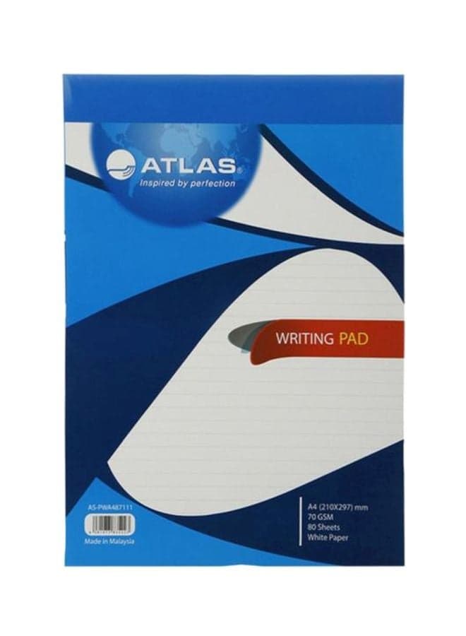 A4 Single Line Writing Pad White/Blue