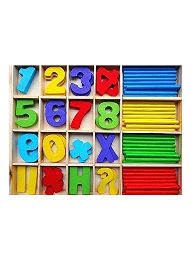 Wooden Original Computation Study Box For Basic Math Calculations Multicolour