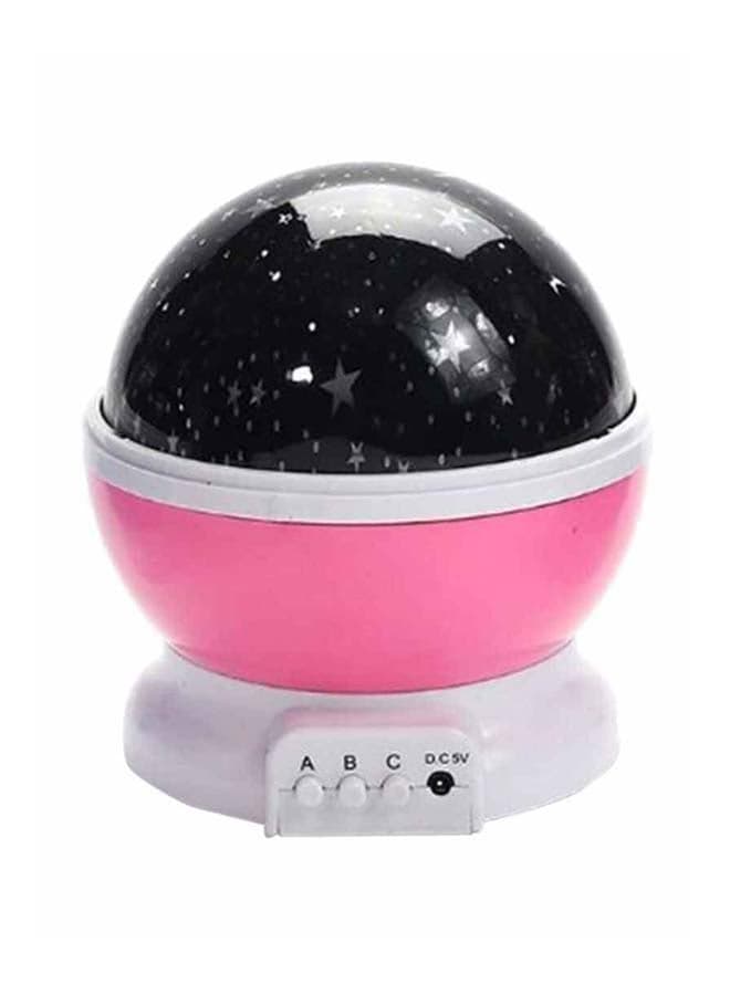 Star And Moon Rotating Projector Night Lamp Pink/White/Black 13x13x14.5cm
