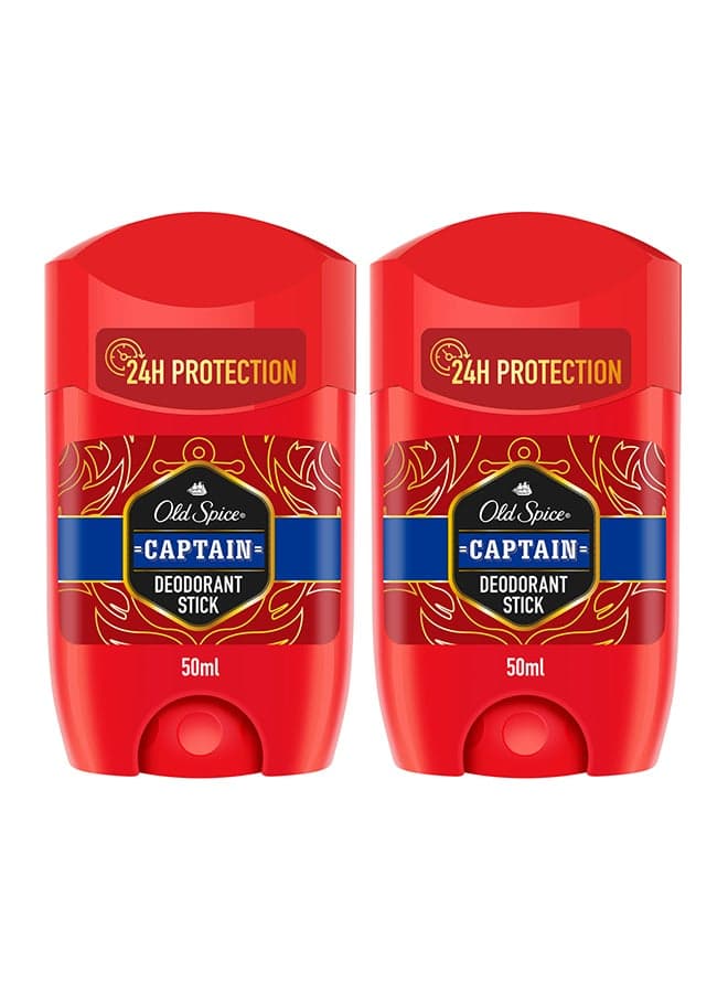 Pack Of 2 Captain Deodorant Stick 50ml