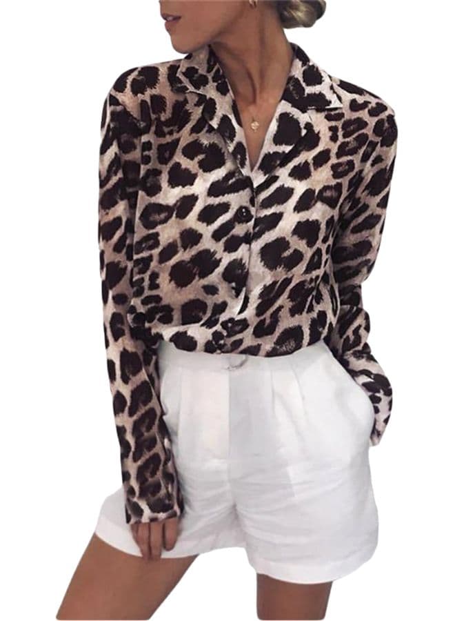 Leopard Printed Shirt Brown/White/Black