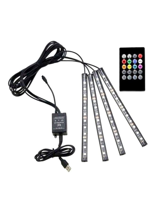 4-Piece USB LED Car Interior Lights With Remote