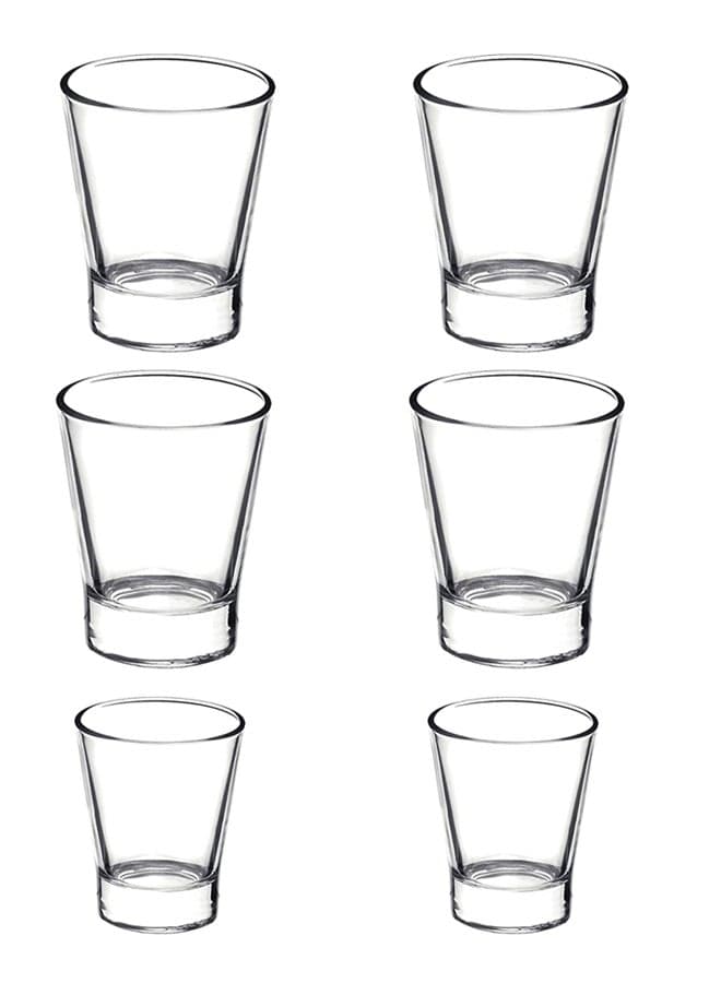 6-Piece Caffeino Espresso Shot Glass Set Clear