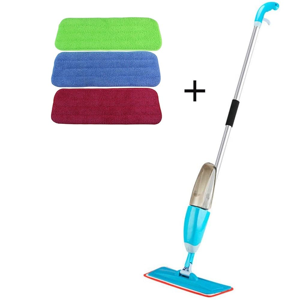 Spray Mop With Replacement Cleaning Pad Blue 130x40cm
