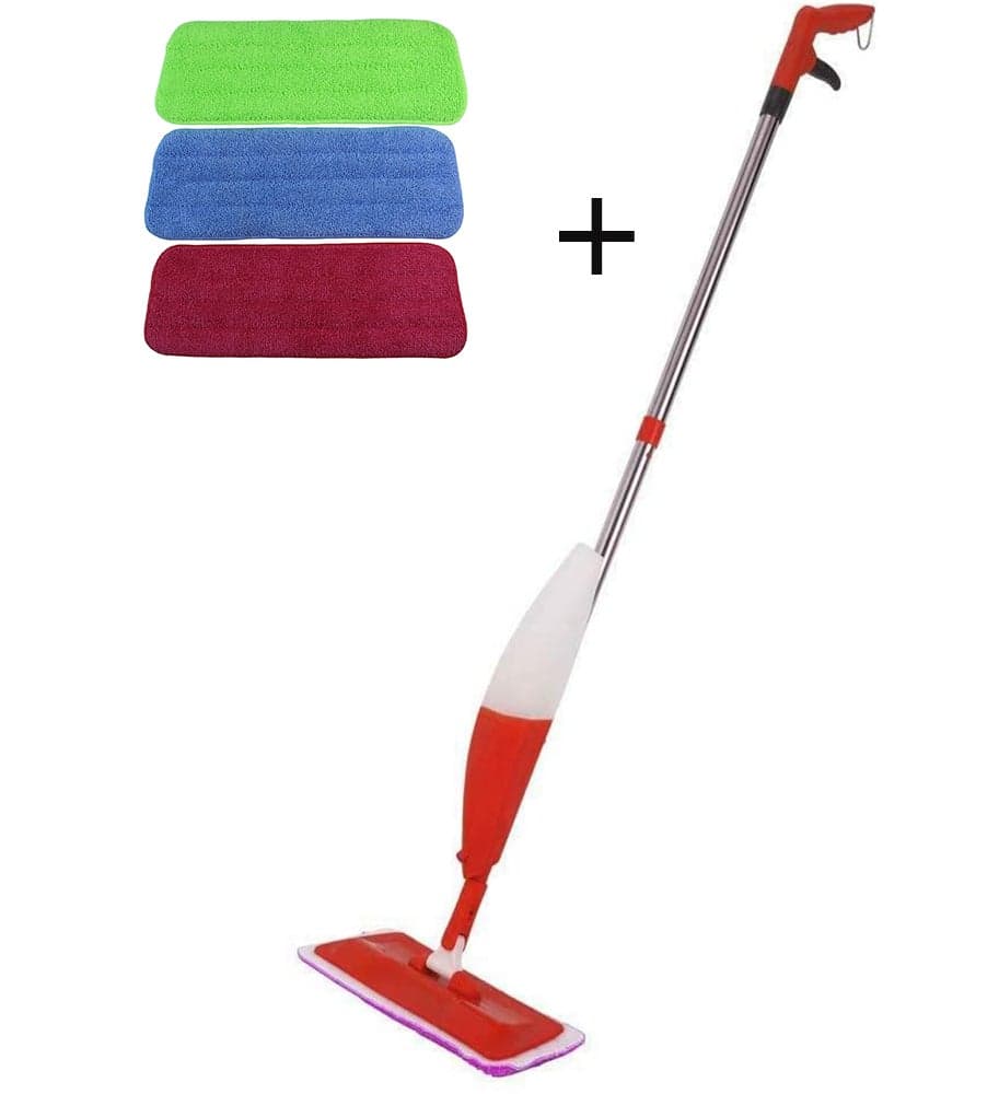 Spray Mop Blue With Replacement Cleaning Pad Red 130x40cm