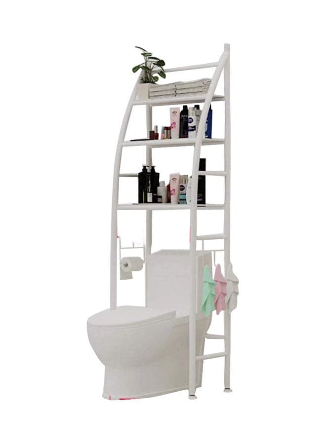 Metal Toilet Shelf White 44X166X25cm