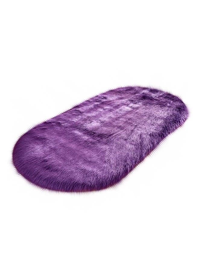 Oval Shape Soft Fluffy Area Rugs Purple 40x60cm