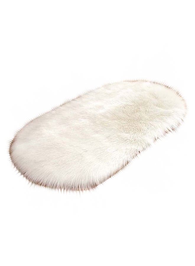 Modern Silky Faux Soft Sheepskin Floor Mat White 40 x 60cm