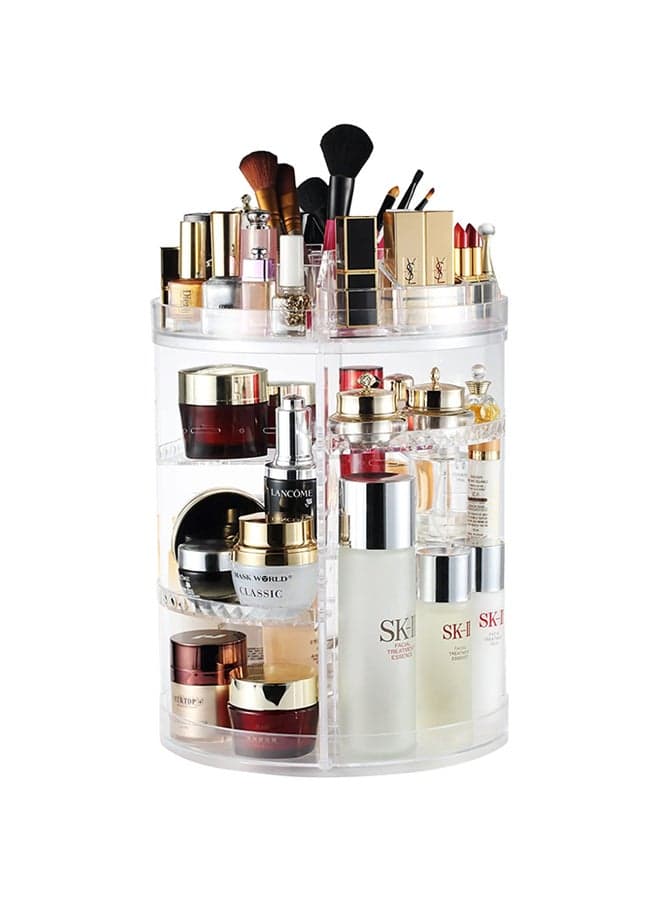 360 Degree Rotating Adjustable Cosmetic Storage Display Case With 8 Layers Clear