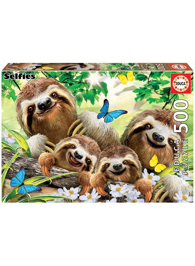 500-Piece Sloth Family Selfie Jigsaw Puzzle 48 x 34cm