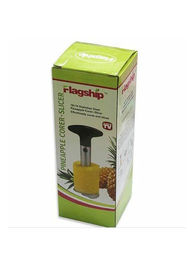 Pineapple Corer Slicer Silver/Black 4 x 15 x 2cm