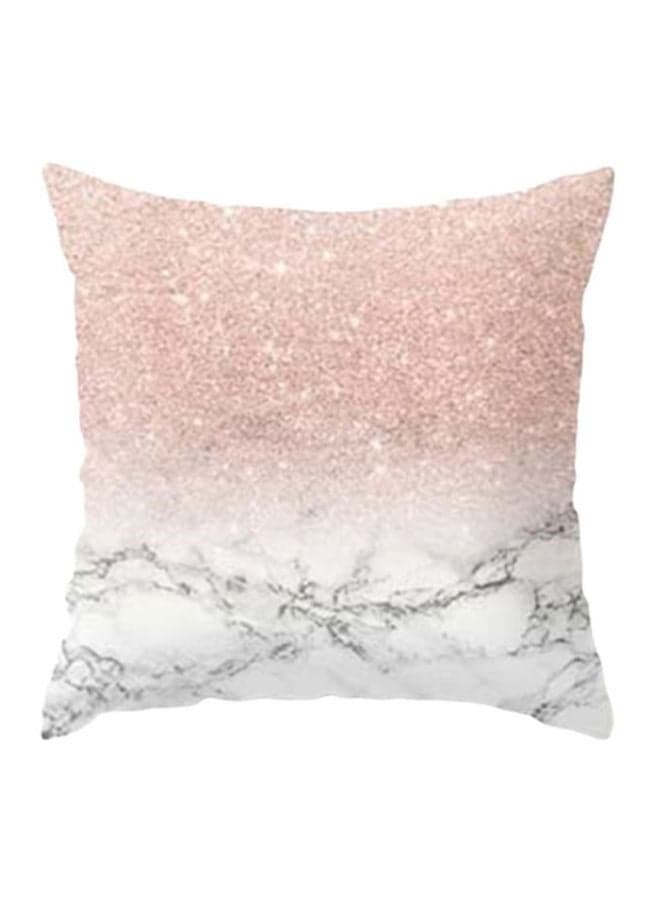 Geometric Marble Texture Pattern Throw Pillow Case Cushion Cover Pink/White 45 x 45cm