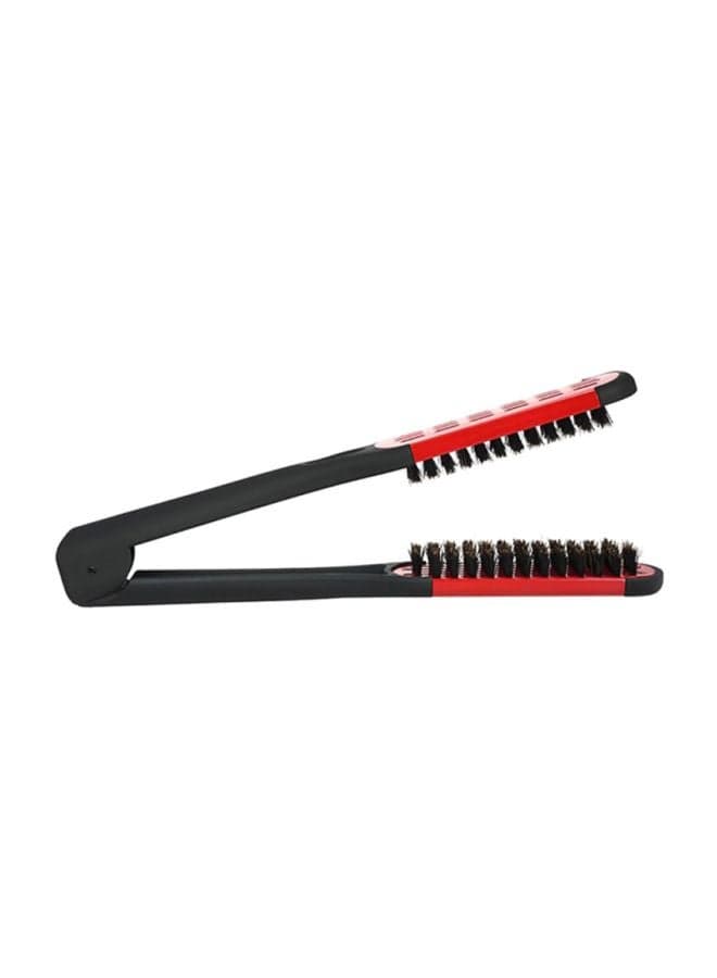 Duplex Brush Hair Straightening Clamp Black/Red 23.5x5x3cm