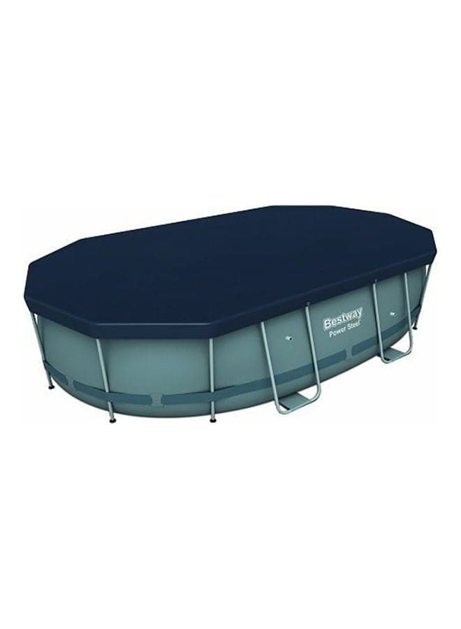 Oval Pool Cover Black 4.24x2.50x1meter