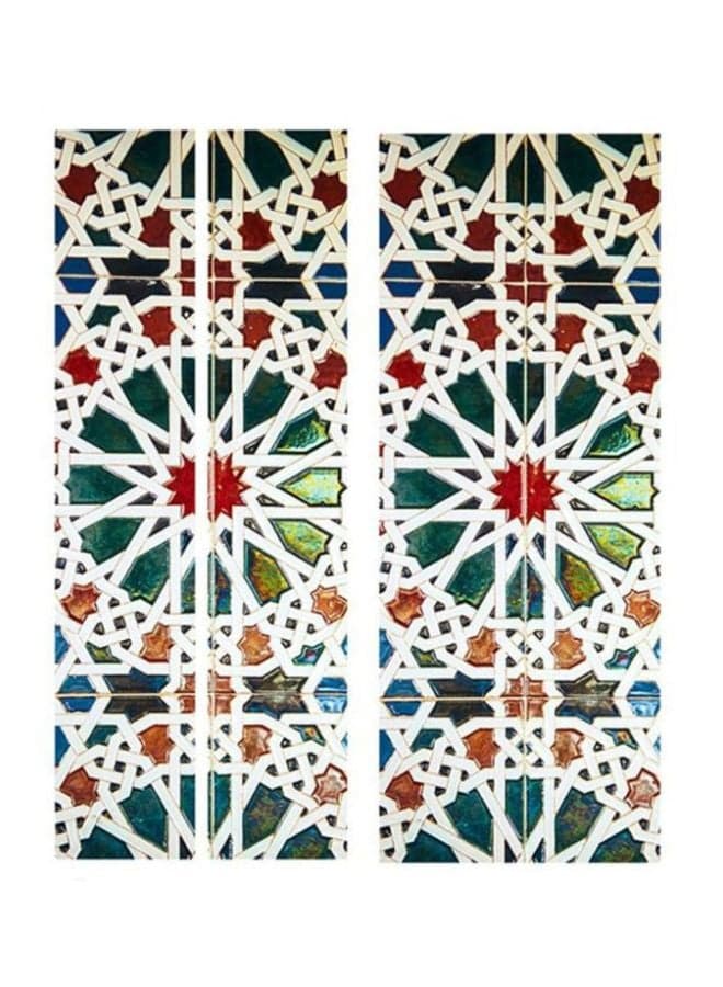 Kaleidoscope 3D Door Wall Sticker White/Red/Green 98x49cm