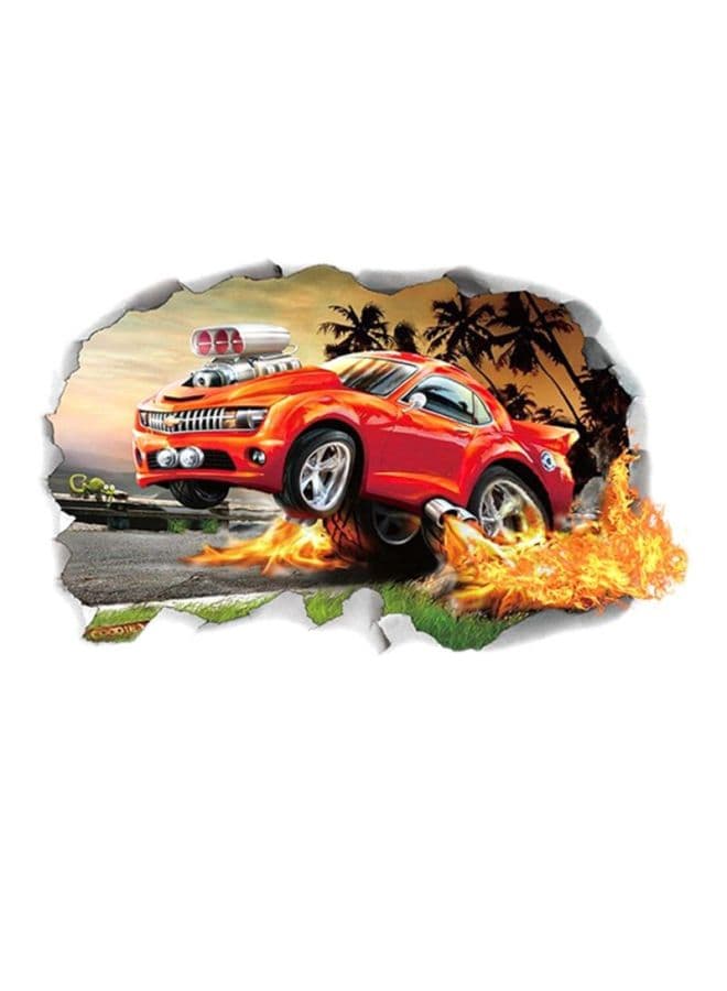 3D Car Wall Sticker Black/Red/Yellow 50x70centimeter