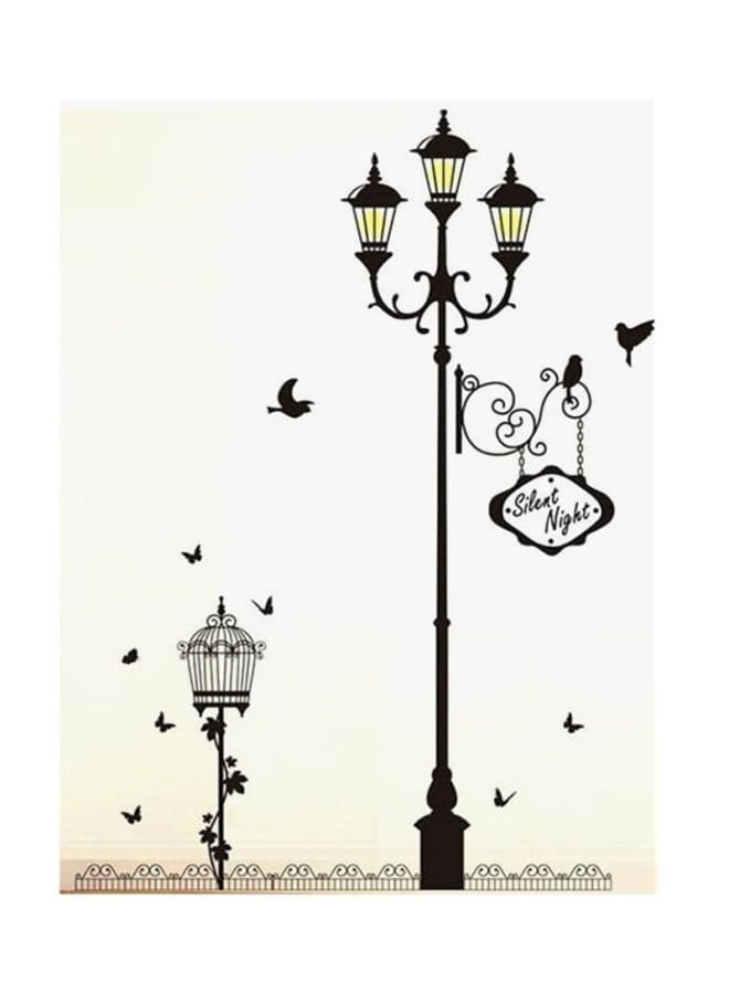 Street Lamps Wall Sticker Black/Yellow 60x90centimeter