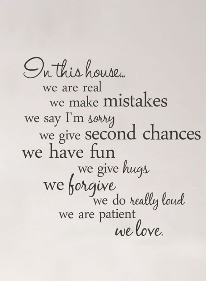 House Rules Printed Wall Decal Black 29x60cm