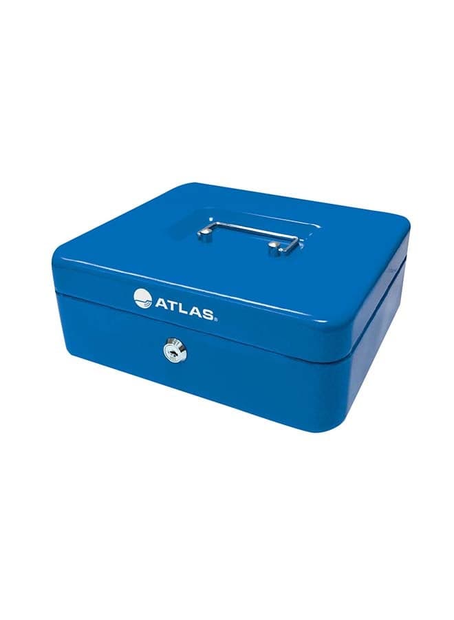 Metal Portable Cash box Blue