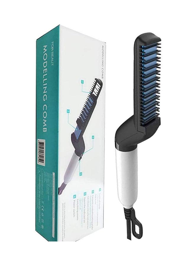 Multifunctional Beard Straightener Modelling Comb Black/White
