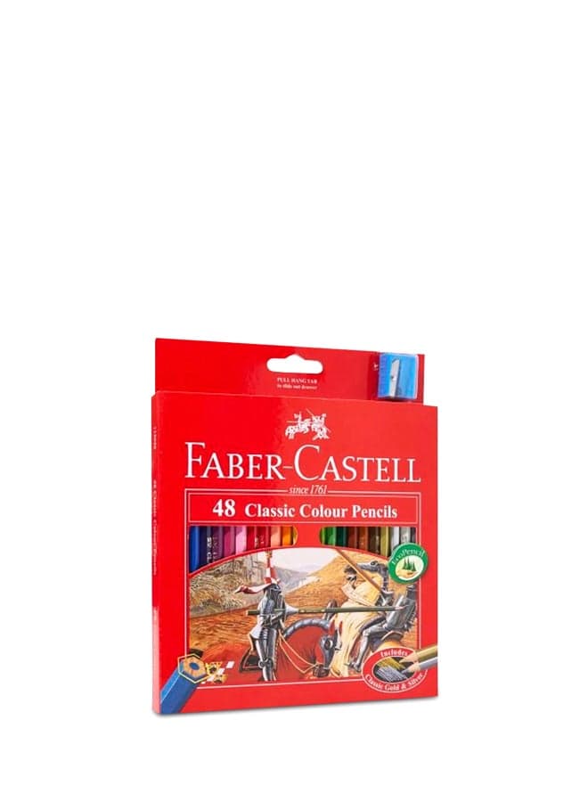 Pack Of 48 Classic Colour Pencil Set With Sharpener Multicolour