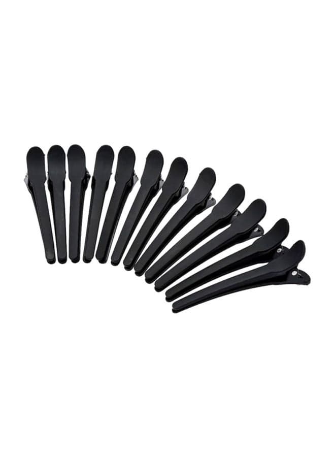 12-Piece Hair Grip Plastic Clips Set Black
