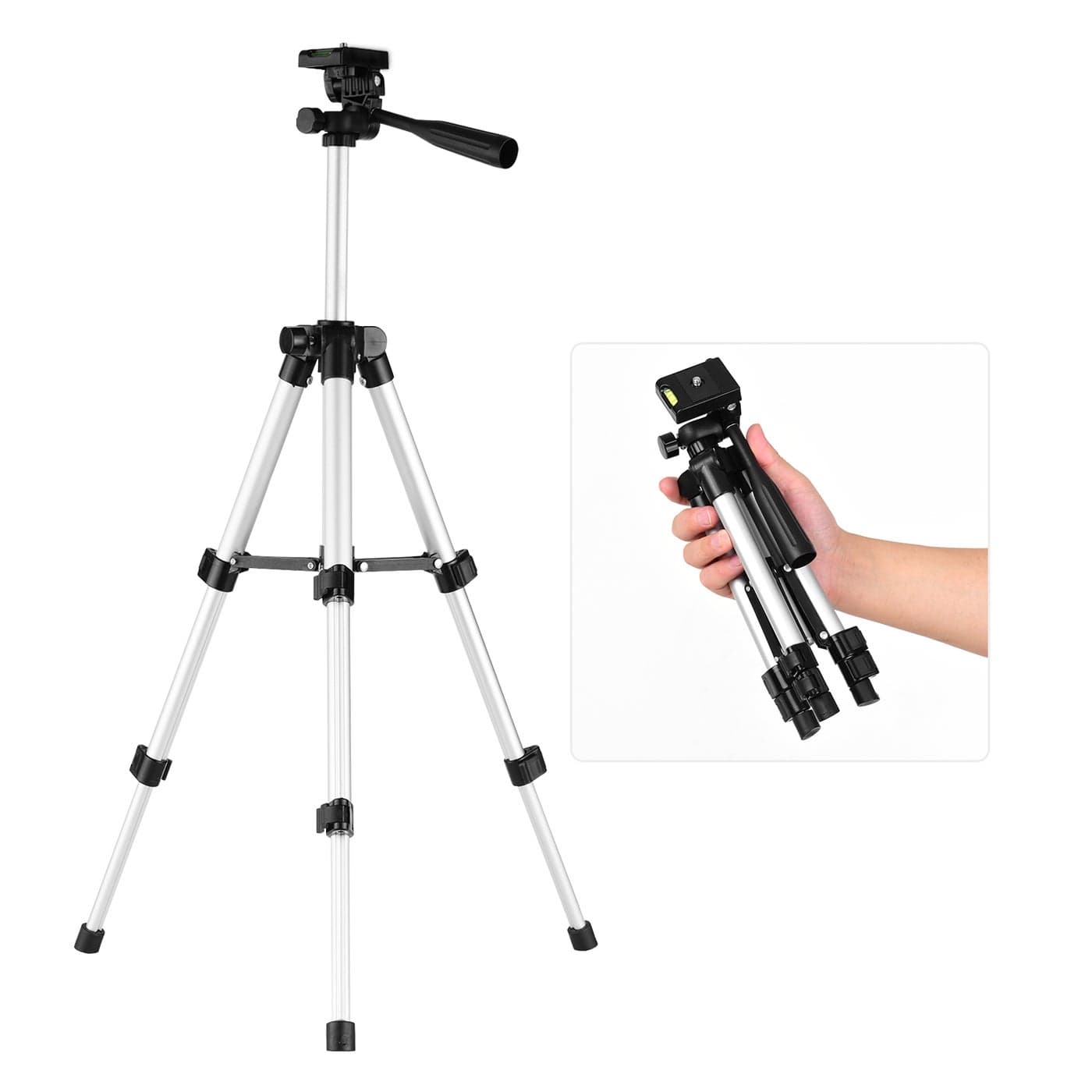 Adjustable Mini Desktop Tripod Stand Black/Silver