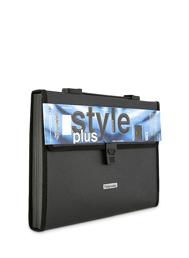 Style Plus Expanding File Holder With Handle Black
