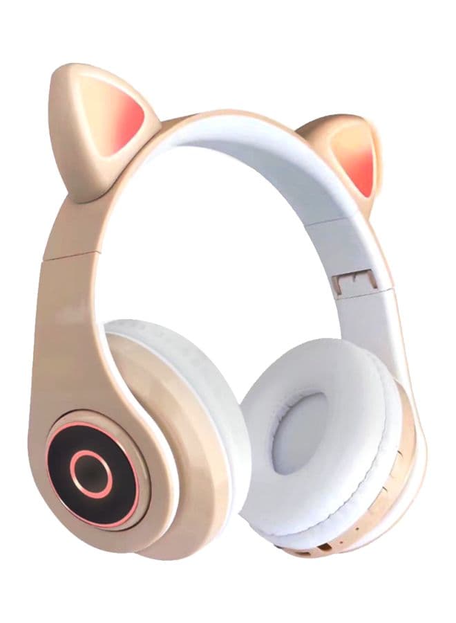 Cat Ear Bluetooth Luminous Headphones Beige/Pink/White
