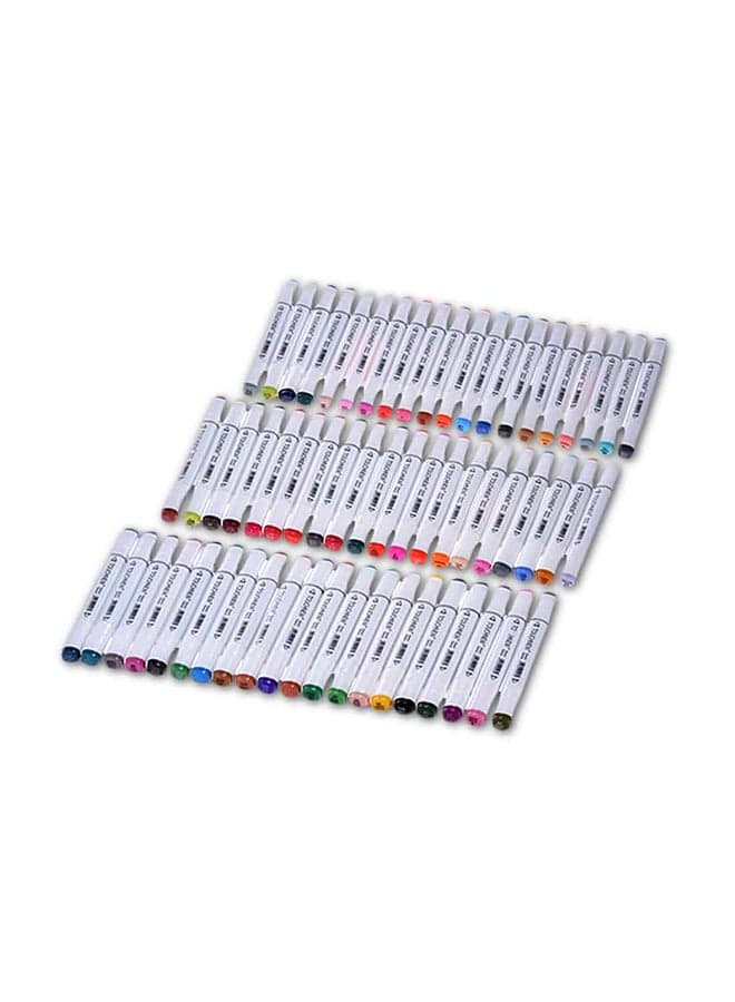60-Piece Dual Twin Tip Marker Pen Multicolour