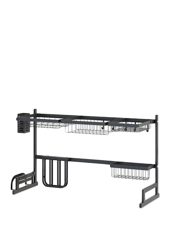 Over The Sink Dish Drainer Drying Rack Black 30x27cm