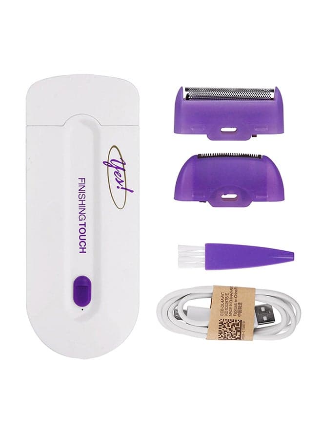 USB Rechargeable Touch Electric Laser Epilator Purple/White 12 x 3 x 1cm