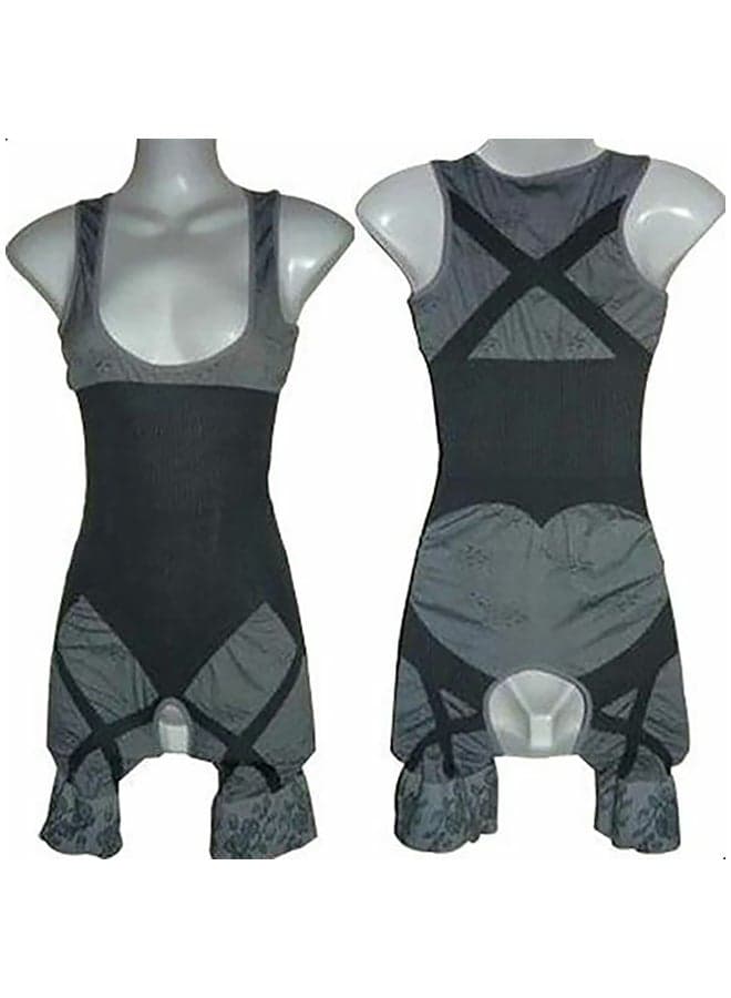 Sleeveless Charcoal Body Shaper Suit Grey