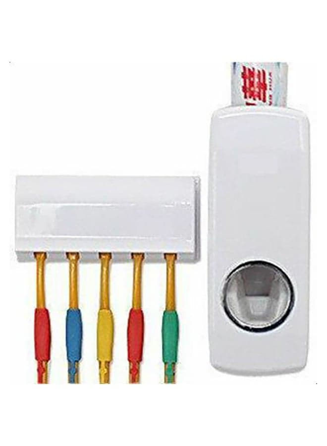 Auto Squeezing Toothpaste Dispenser White