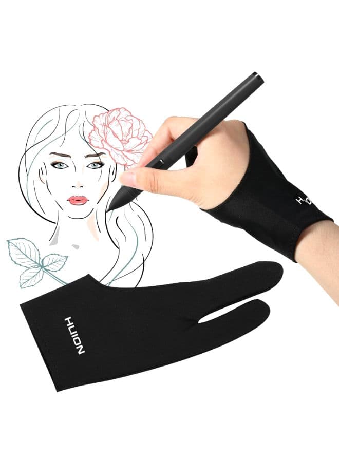 GL200 Two-Finger Free Size Drawing Glove Artist Tablet Black