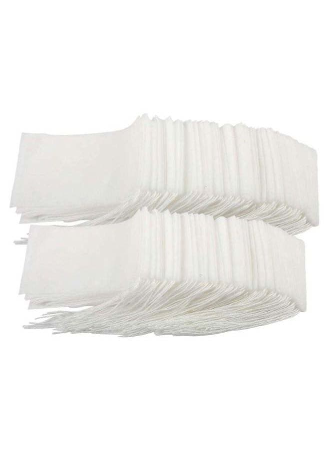 200-Piece Drawstring Disposable Empty Tea Bag Set White