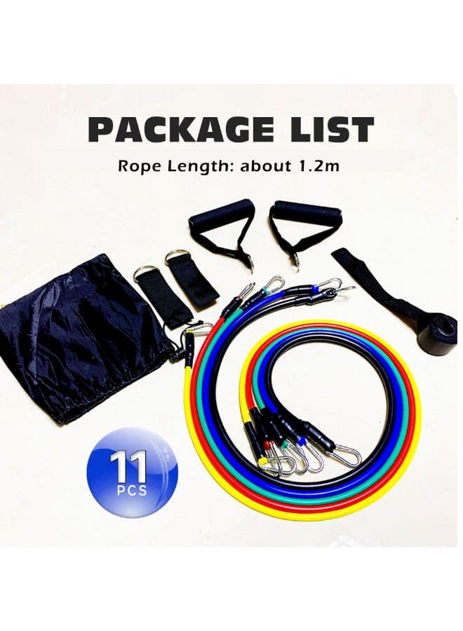 11-Piece Pull Rope Resistance Band Set 24.0x22.0x13.0cm