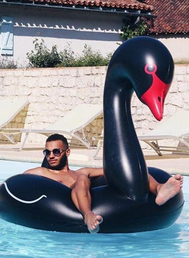 Swan Shaped Inflatable Floating Swimming Safety Pool Ring 28x4x24cm