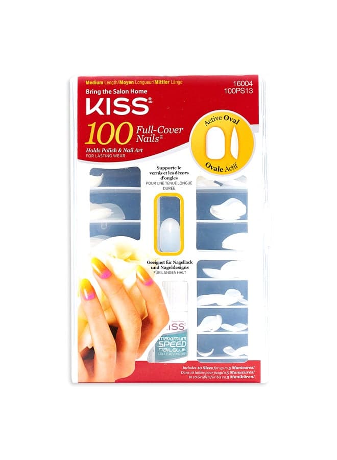 Full Cover Oval Nails White