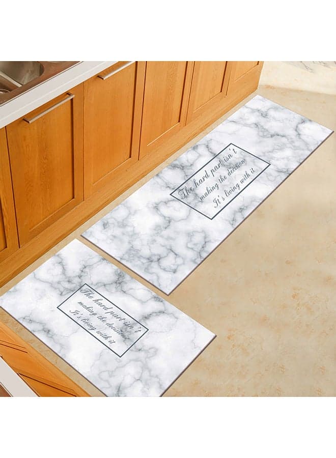 Comfortable Nordic Style Marble Printing Pattern Nonslip Floor Mat for Kitchen Dining Room White marble 40*40*41cm