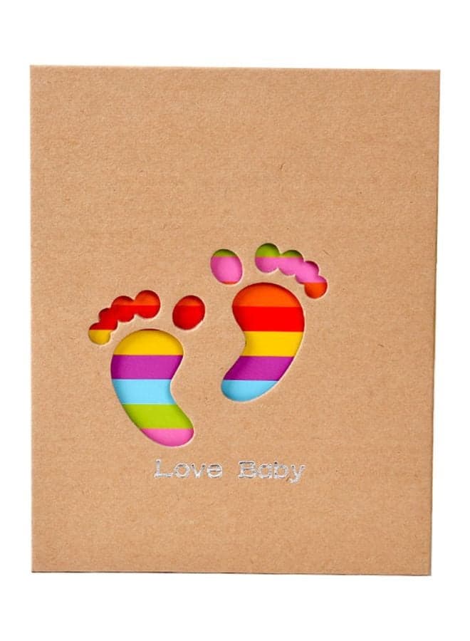 Footprint Themed Photo Storage Album Brown/Red/Blue 10.2x15.2cm