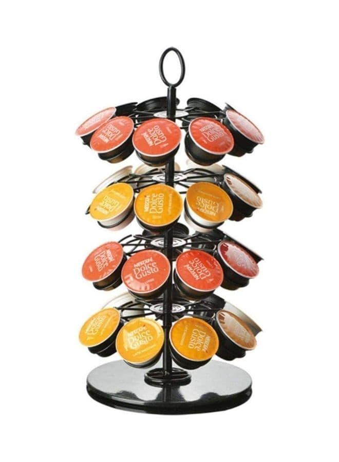 360 Degree Rotating Coffee Capsules Holder Coffee Pod Stand for max 36Pcs K-CUP/Dolce Gusto/Caffitaly Capsules Silver 35.5cm
