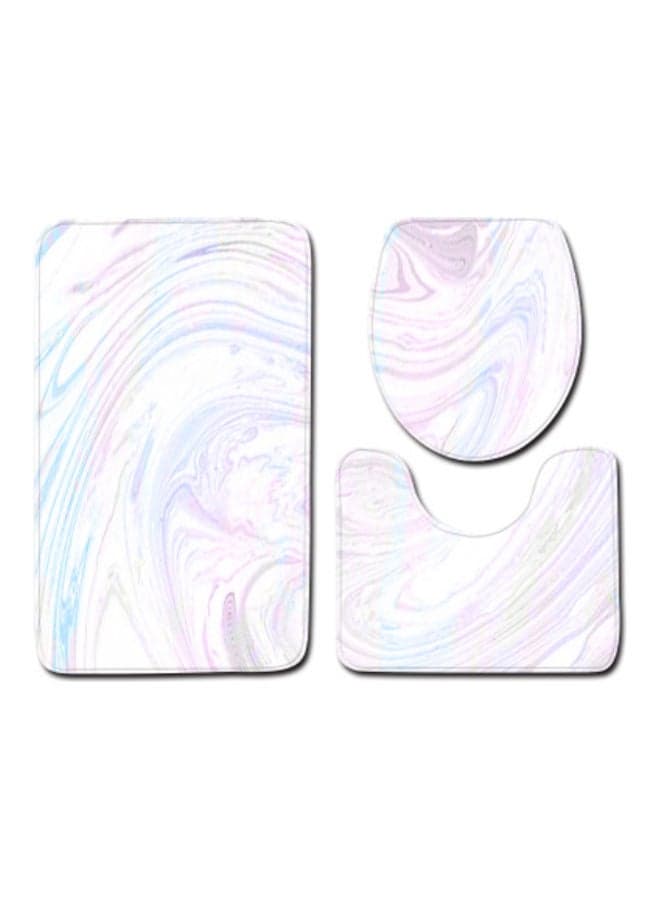 3-Piece Bath Mat Accessory Set multicolour 75x45cm