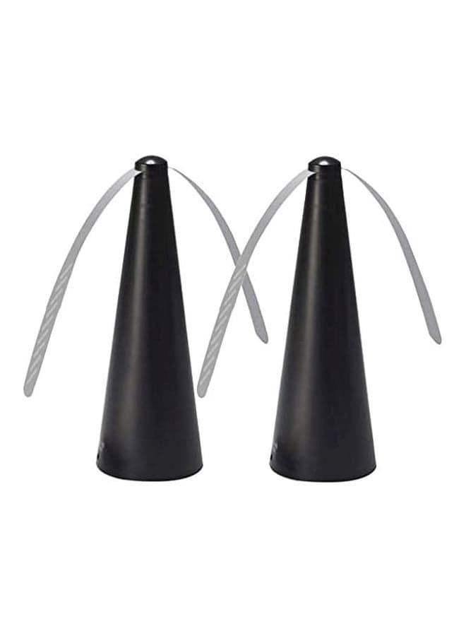 2-Piece Fly Repellent Fan Black/Grey