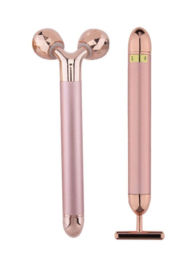 3D Facial And Electric Roller Rose Gold 15.6cm