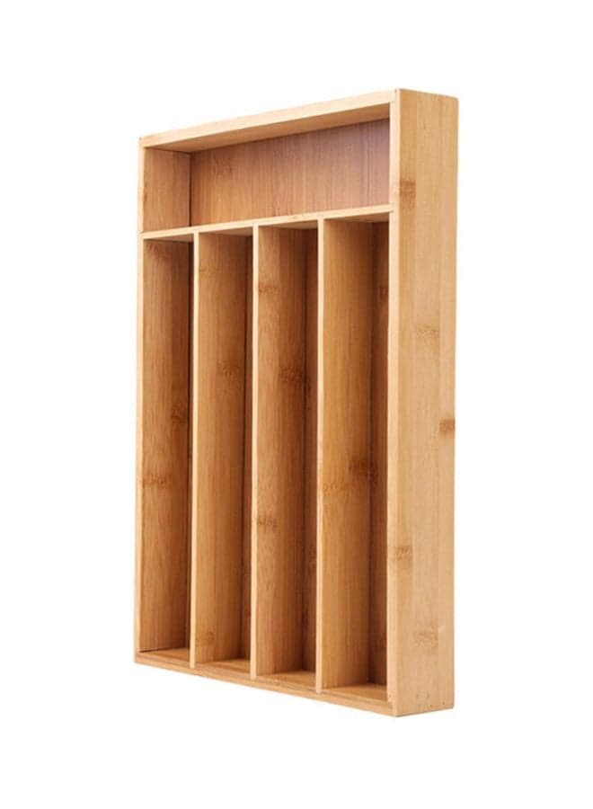 5-Compartment Drawer Organizer Khaki 37x6.5x26.5cm