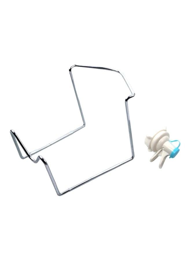 Water Dispenser Storage Rack With Nozzle And Tap Silver 23x19x18cm