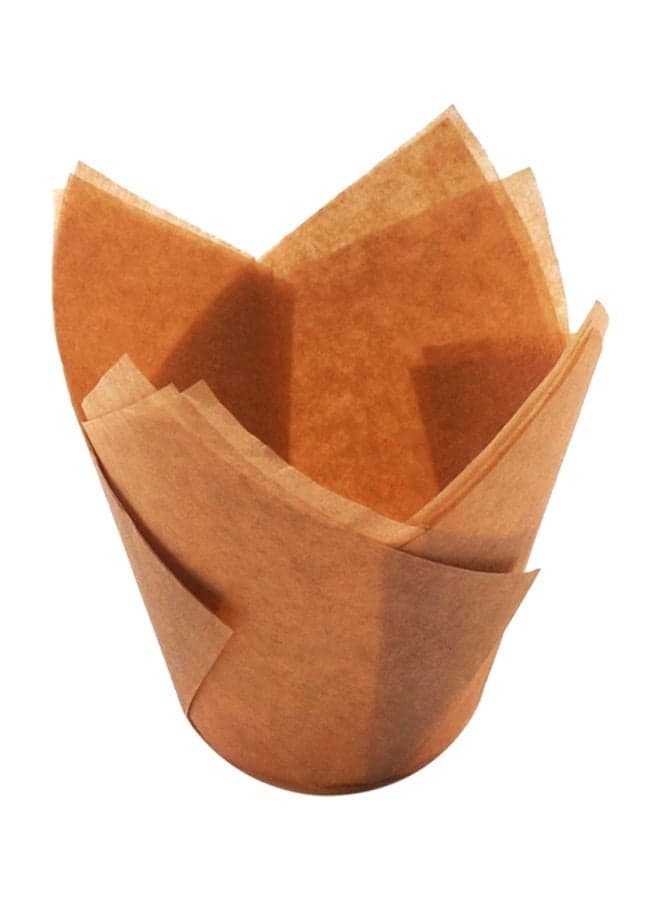 50-Piece Oil-Proof Muffin Holders Brown 50x(5x8)cm