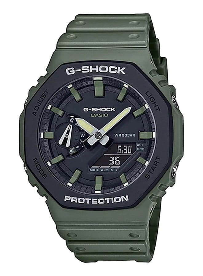 Octagon Shape Resin Band Analog & Digital Wrist Watch 49 mm - Green - GA-2110SU-3ADR